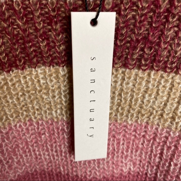 NEW Sanctuary Stripe Crewneck Wool and Mohair Blend Relaxed Fit Sweater NWT - Picture 6 of 9